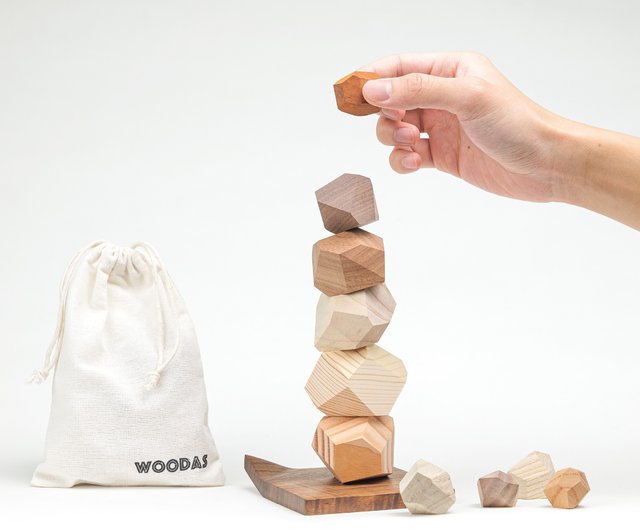 Wooden Stacking Rocks