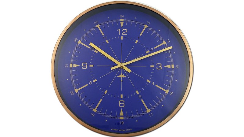 Ocean-International Qilian Blue Ocean Series Compass Feature Clock (Metal) - นาฬิกา - โลหะ สีน้ำเงิน