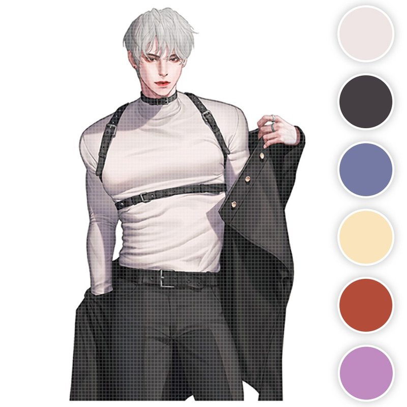 Allen (6colors) 16 (honne market) person sticker boy sticker blackraccoon - 貼紙 - 紙 