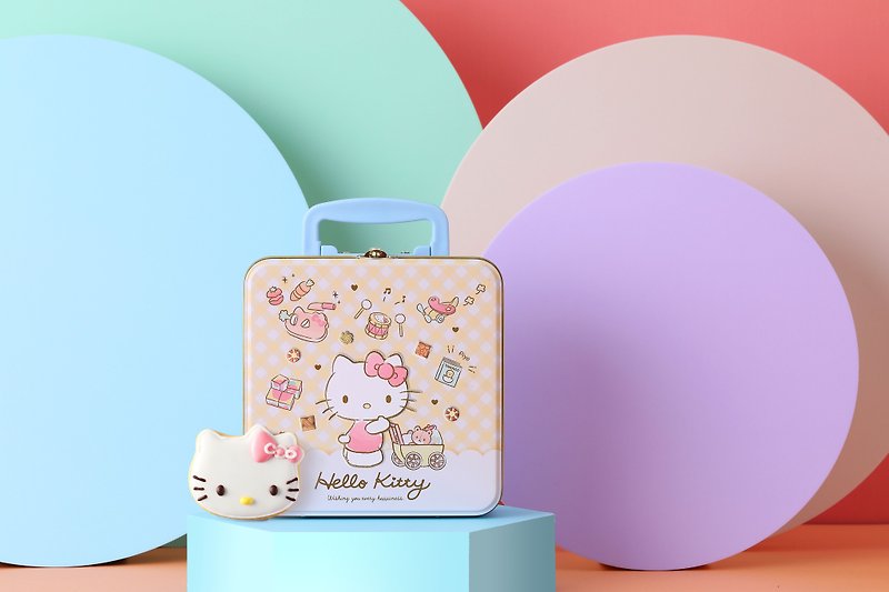 [Jinge Food] Hello Kitty Happy Suitcase (Cookie Gift Box) - เค้กและของหวาน - วัสดุอื่นๆ สีทอง