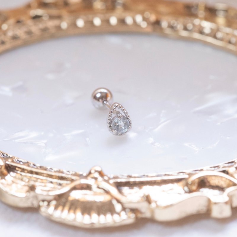 Blue Stone Sterling Silver Earrings elegant water droplets - Earrings & Clip-ons - Gemstone Silver