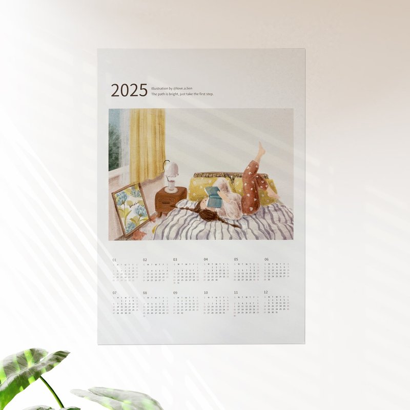 2025年曆海報(A3) 插畫風格 女子日常 - 日曆/月曆/年曆 - 紙 