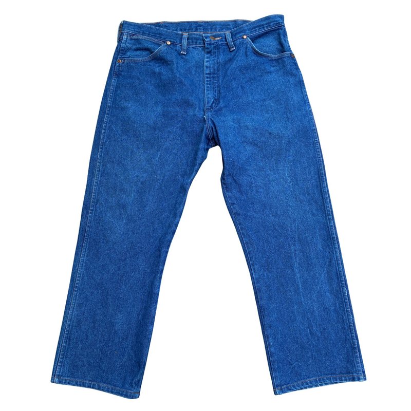 復古 70 年代 Wrangler 藍色丹寧牛仔褲 直筒褲 美國製造 - 男長褲/休閒褲 - 棉．麻 藍色