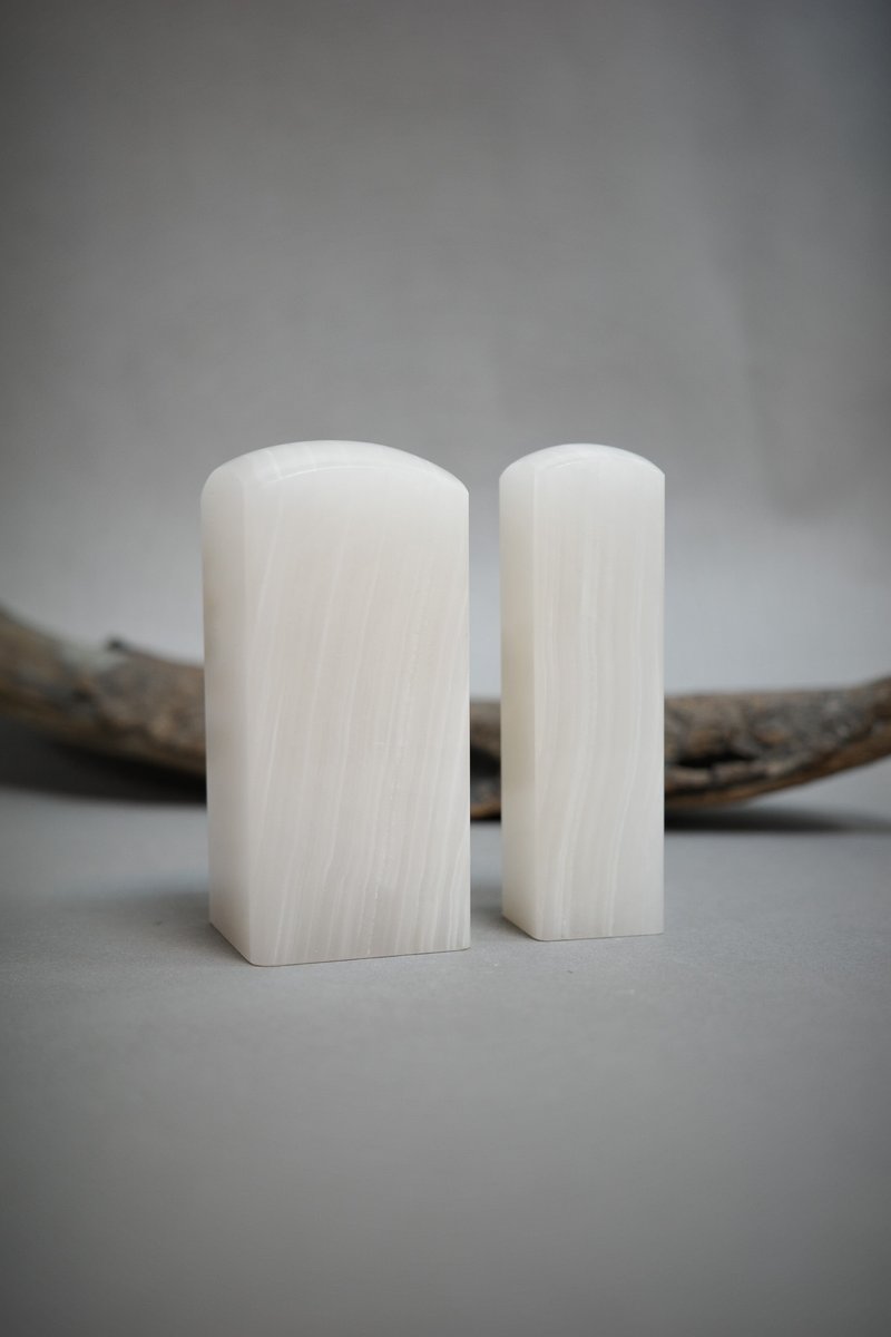 【A Stone's Journey】Purple-White Jade Stone Seal - Business & Personal Sizes - Stamps & Stamp Pads - Jade Purple