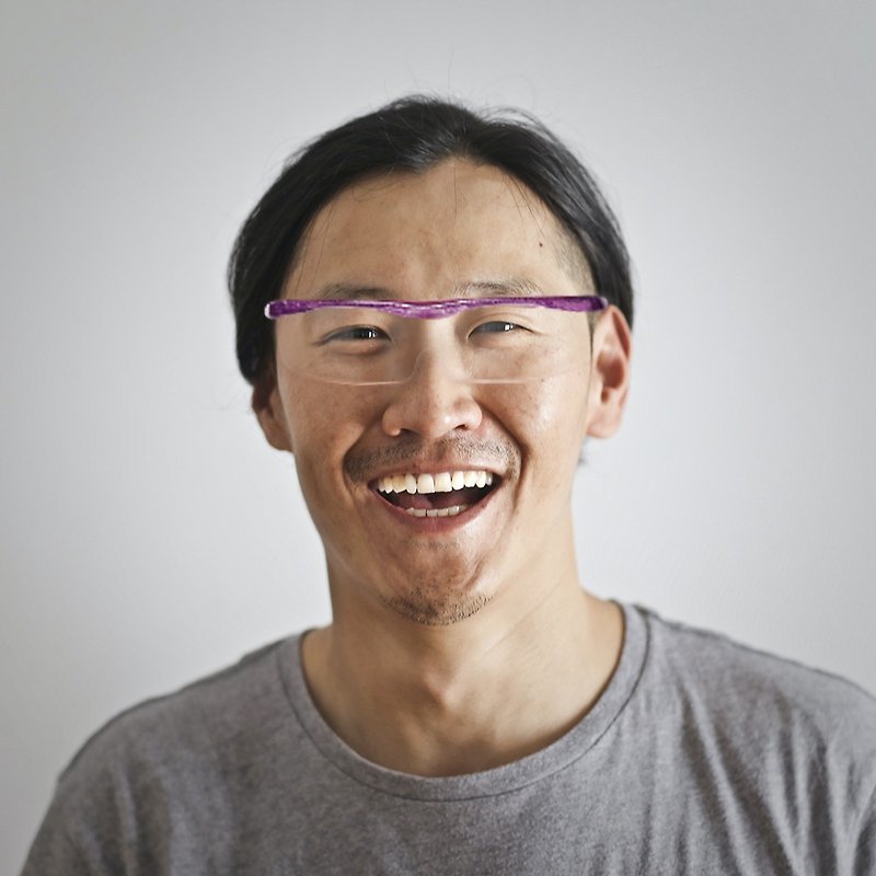 閱讀好幫手 日本Hazuki眼鏡式放大鏡1.6倍-大鏡片(亮紫) - 眼鏡/眼鏡框 - 塑膠 紫色