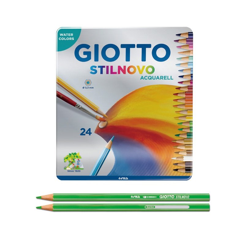 【義大利GIOTTO】STILNOVO 水溶性彩色鉛筆(24色)鐵盒 - 其他 - 其他材質 