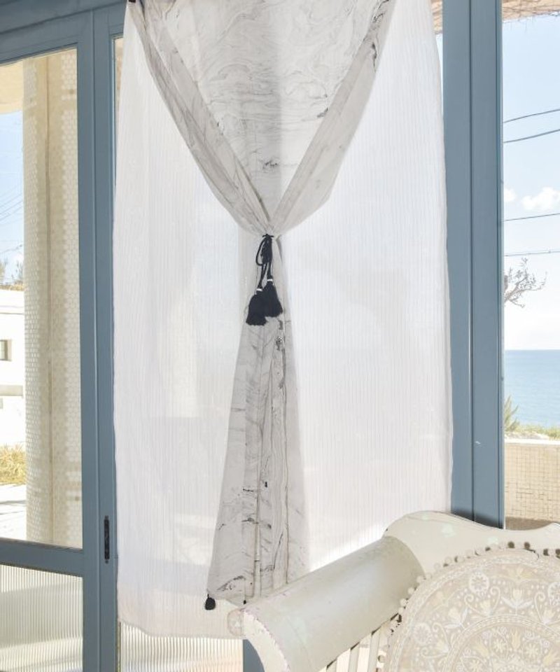 Marble Tassel Layered Curtain - Doorway Curtains & Door Signs - Other Materials 