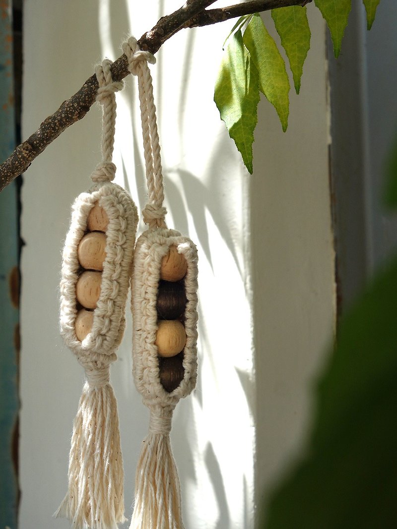 小豆莢吊飾 - 吊飾 - 棉．麻 白色