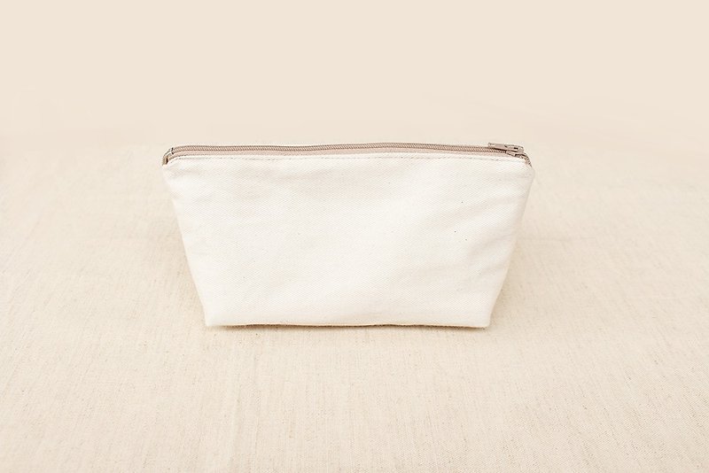 Blank plain solid color pencil case / storage bag universal bag pencil case - กล่องดินสอ/ถุงดินสอ - ผ้าฝ้าย/ผ้าลินิน ขาว