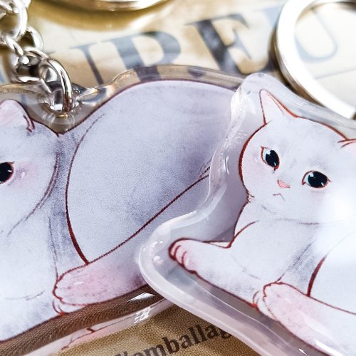 ロシアンブルーの猫B/キーホルダー - ショップ ill-timing2019
