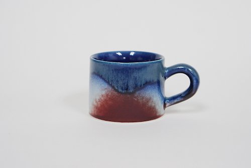 Ohleaf 窯變釉手作陶瓷馬克杯－星空藍淺色