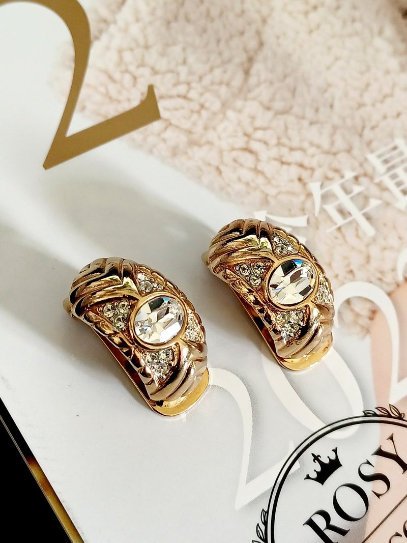 vintage jewelry   Vendome 古董閃耀萊茵 夾式耳環 - 耳環/耳夾/耳骨夾 - 其他金屬 