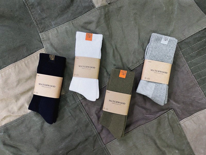 抑菌 中筒襪 Basic Sock 抑菌除臭襪 毛巾底高舒適 襪 襪子 長襪 - 男裝工人褲/長褲/牛仔褲 - 棉．麻 
