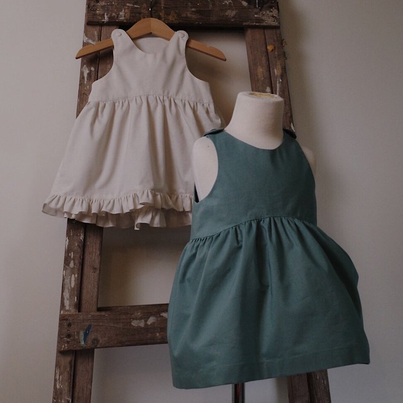 小綠裙洋裝 有機棉 - 童裝禮服 - 棉．麻 