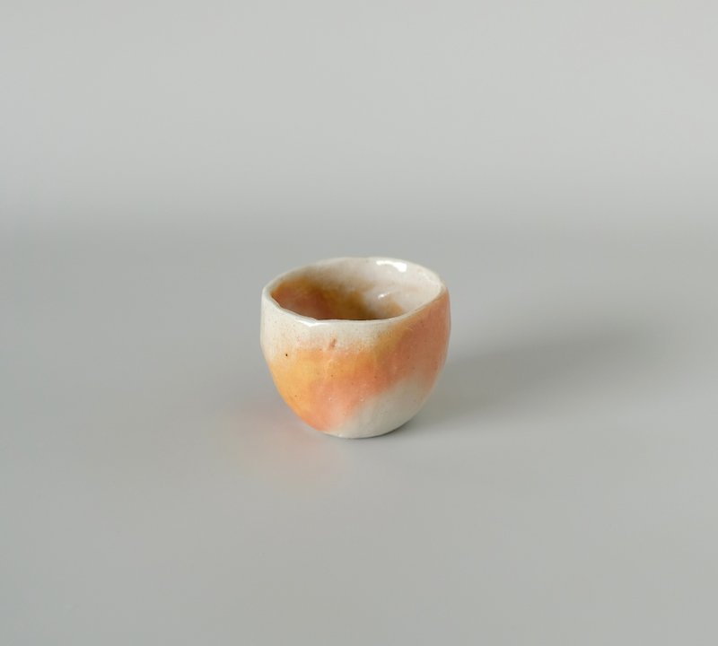 small hand pinched firewood cup - Cups - Pottery Orange