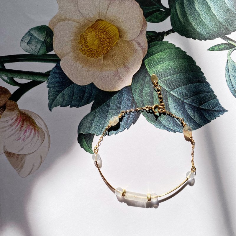 14K包金礦石手鍊_Lily 14KGF bracelet - 手鍊/手環 - 水晶 透明