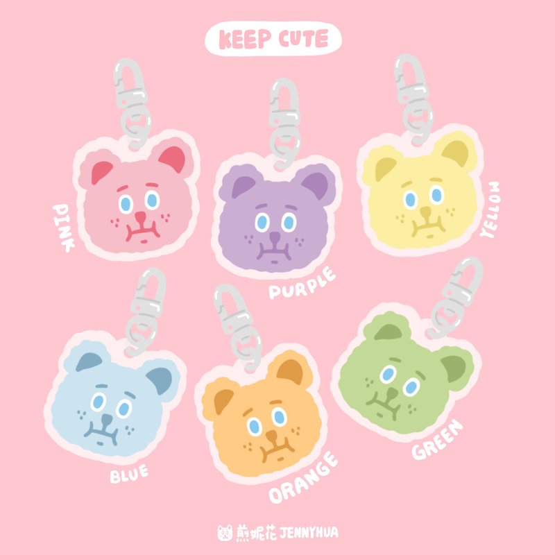 Acrylic Charm | Mini Colorful Sherry Bears - Charms - Acrylic Multicolor