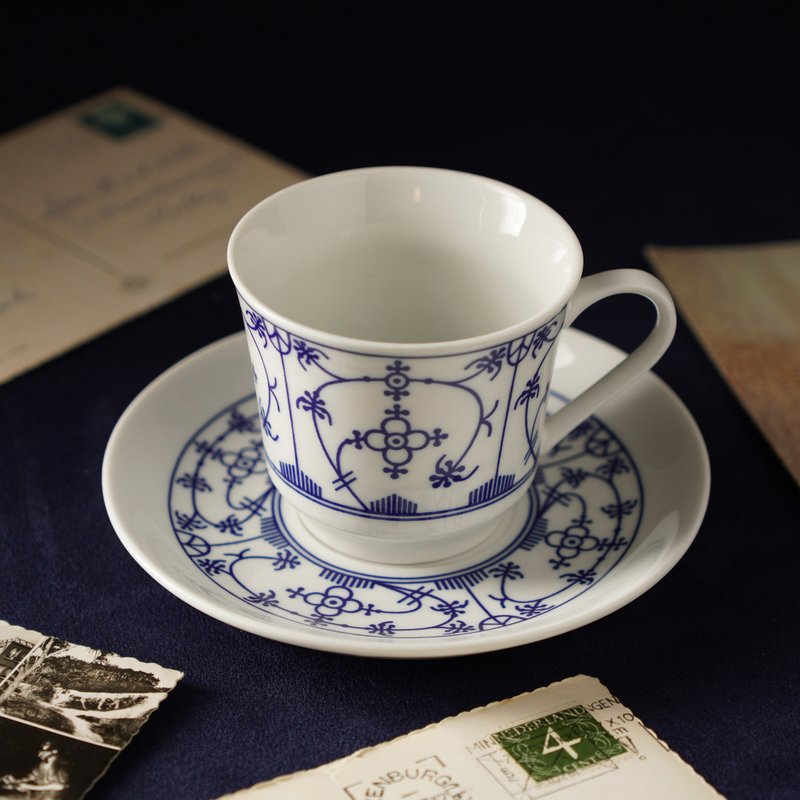 南斯拉夫Zaječar唐草Blau Saks茶杯/咖啡杯組 - 咖啡杯/馬克杯 - 瓷 藍色