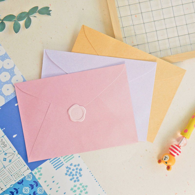 Playing with Colors - Monochrome envelope + sealing Wax sticker set (3 pieces) (25K). JL-80 - ซองจดหมาย - กระดาษ 