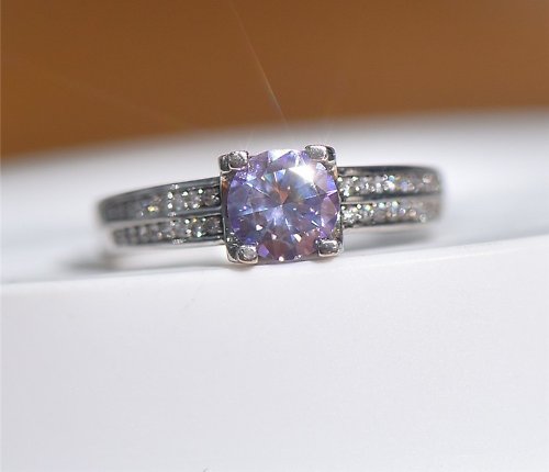 Eratojewels Purple Moissanite Ring, 1 Ct Purple Moissanite ring