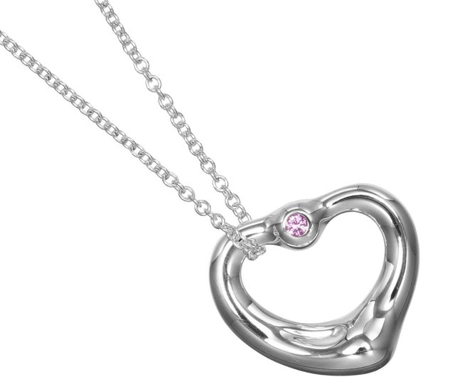 ティファニー シルバー 925×ピンクサファイア オープンハート ネックレス ティファニー オープンハート ピンクサファイア ネックレス925