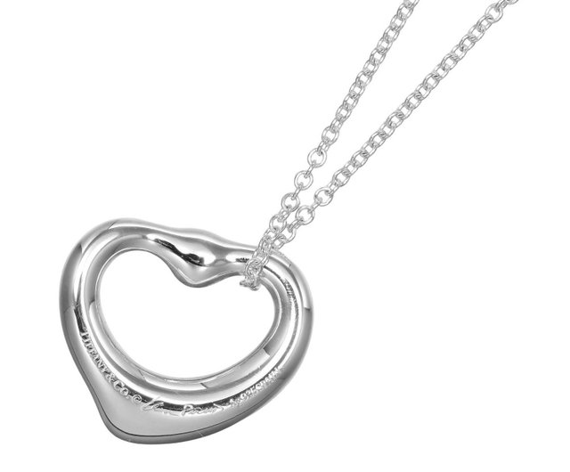 ティファニー シルバー 925×ピンクサファイア オープンハート ネックレス ティファニー オープンハート ピンクサファイア ネックレス925