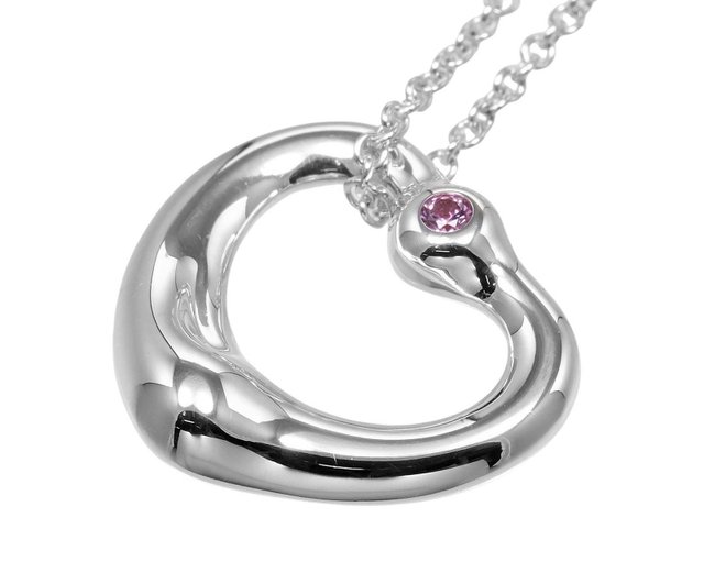 TIFFANY＆CO. 】オープンハートネックレス ピンクサファイア