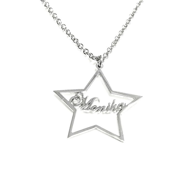 Custom name necklace hand wringting stlye in star pendant
