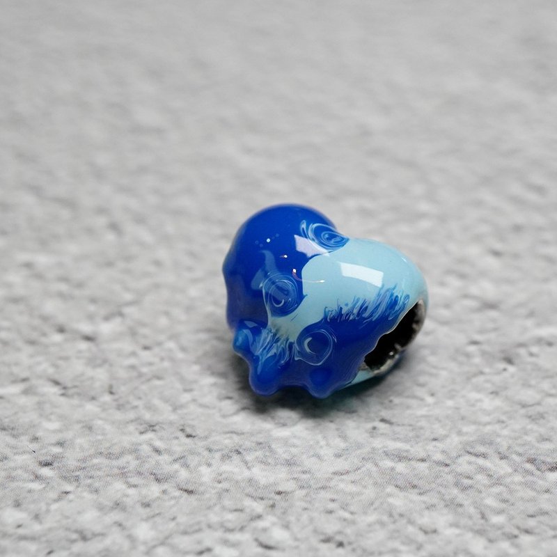 OHM-Blue Swirls - Charms - Colored Glass 