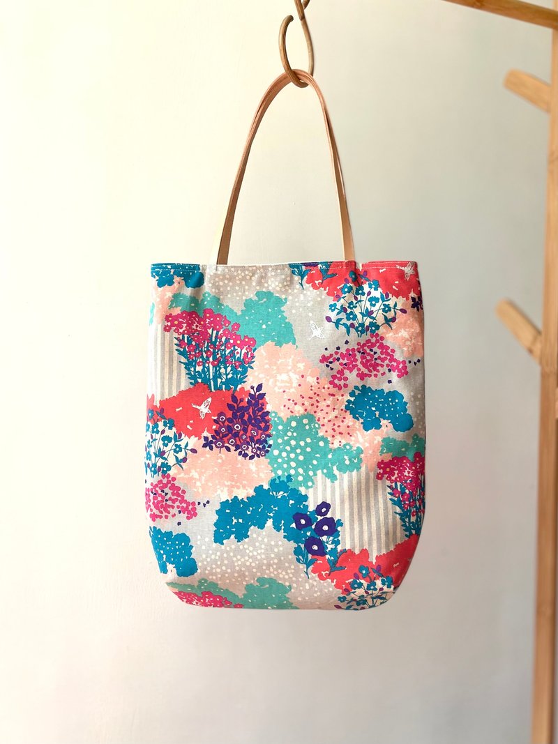 A small amount arrived on the cloth/The flowers and birds of Gujia are blooming. Leather shoulder bag. Inner bag - Messenger Bags & Sling Bags - Cotton & Hemp Multicolor