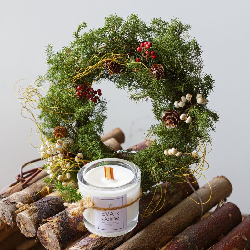 Fragrance Meets Floral Plants 2024 Christmas Wreath, Christmas Tree Fragrance Gift Box - ของวางตกแต่ง - พืช/ดอกไม้ สีเขียว