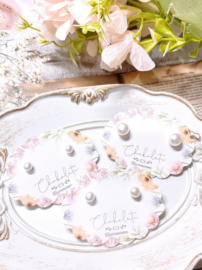 高品質極光珍珠純銀耳釘 High quality freshwater pearl Silver - 耳環/耳夾/耳骨夾 - 珍珠 白色