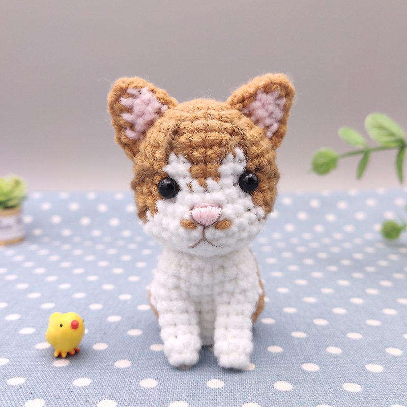 [Ready stock] Little orange and white cat handmade crochet doll - Stuffed Dolls & Figurines - Other Man-Made Fibers Orange