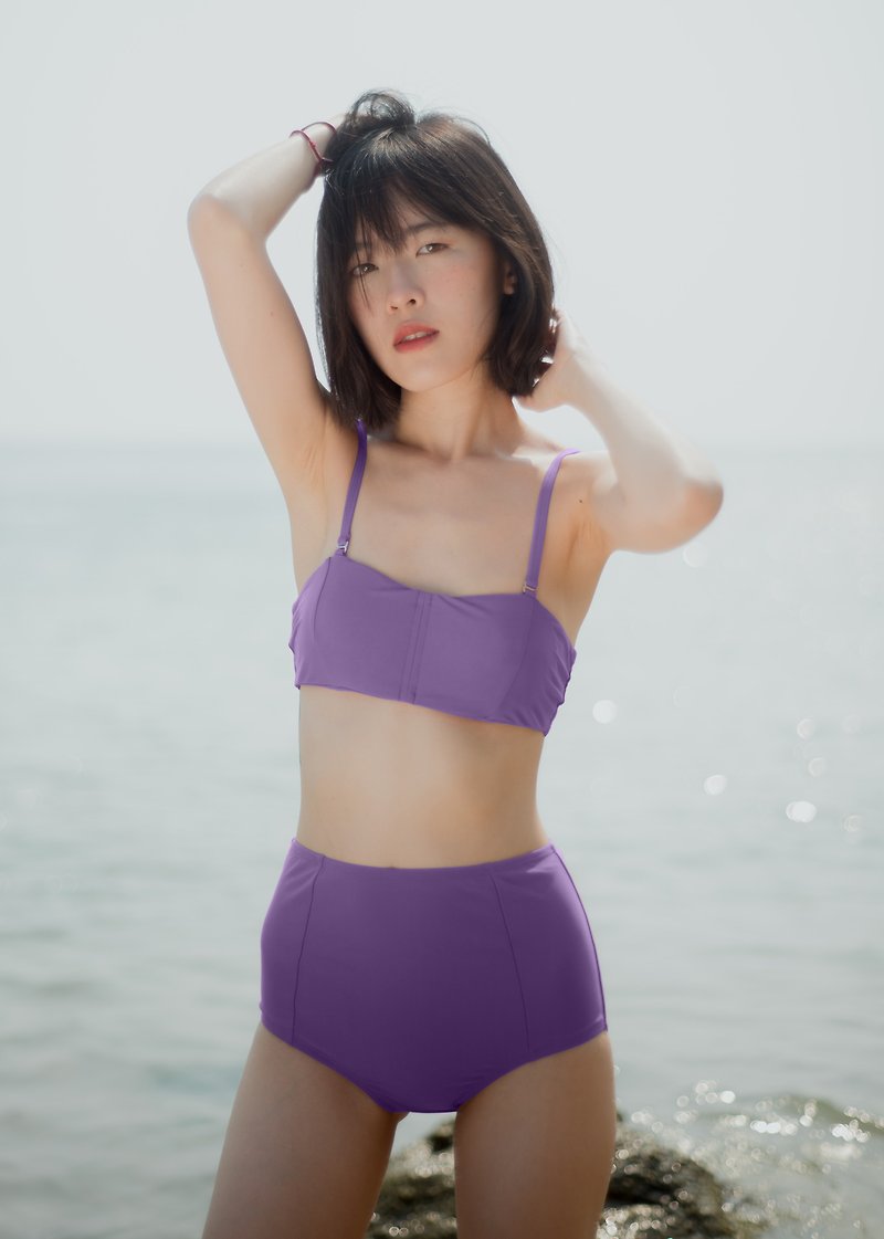 วัสดุอื่นๆ ชุดว่ายน้ำผู้หญิง สีม่วง - TOKKI - Purple / Swimwear