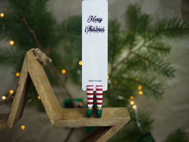 Christmas Elf in green shoes from authentic MYBOOKMARK - Bookmarks - Clay Multicolor