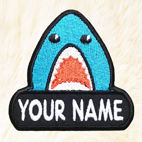 24PlanetsStudio Shark Personalized Iron on Patch Your Name Your Text Buy 3 Get 1 Free