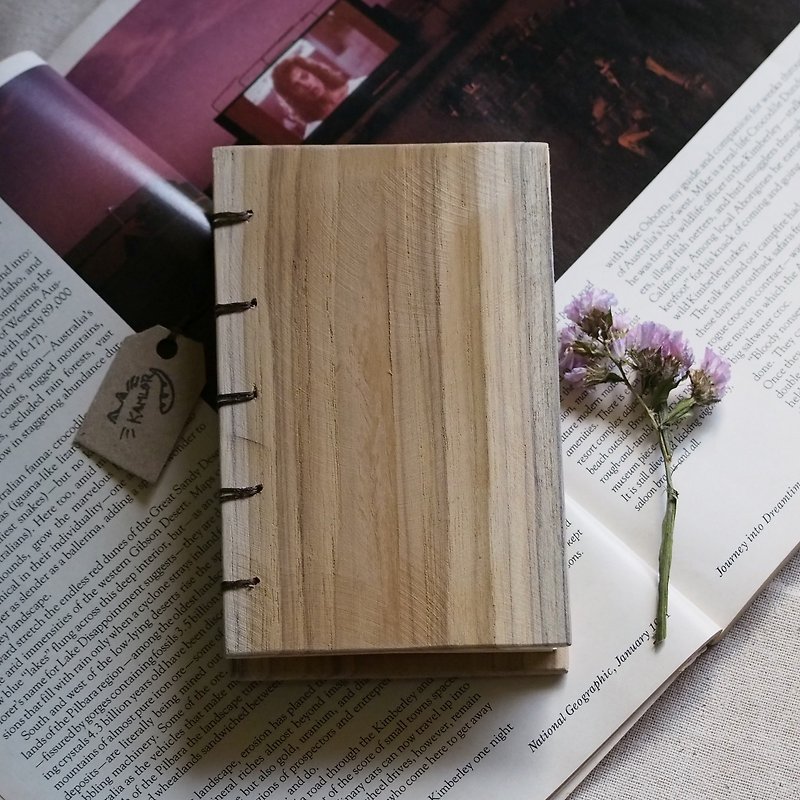 Teakwood Redwood cover notebook handmadenotebook diaryhandmade wood  筆記本