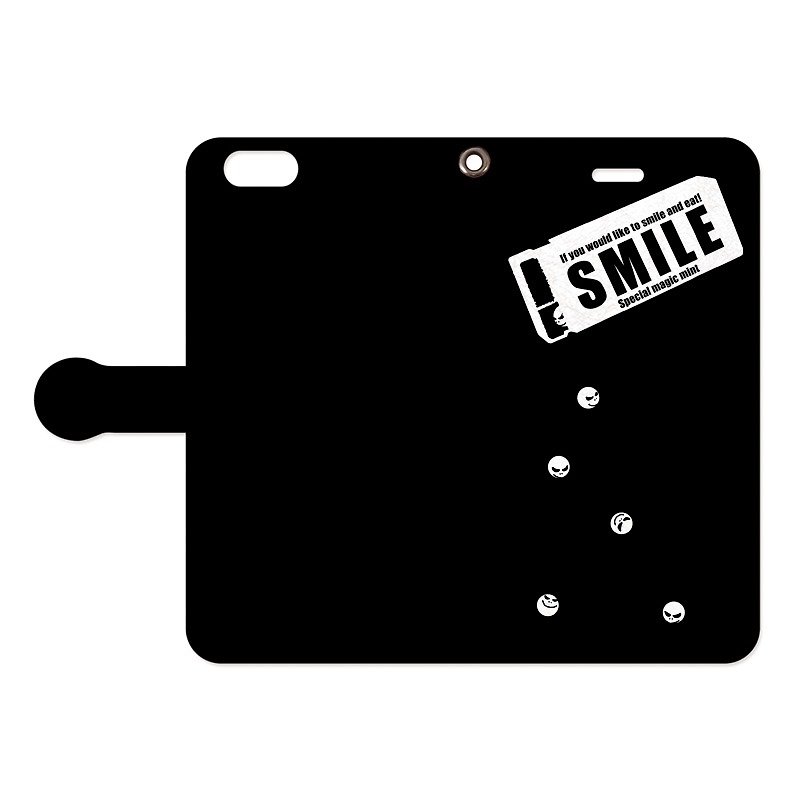 [Notebook type iPhone case] SMILE - เคส/ซองมือถือ - กระดาษ สีดำ