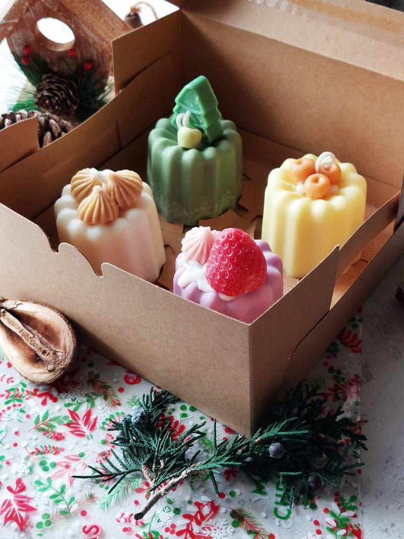 Christmas gift Claro scented candle gift box 4 pieces - เทียน/เชิงเทียน - ขี้ผึ้ง 