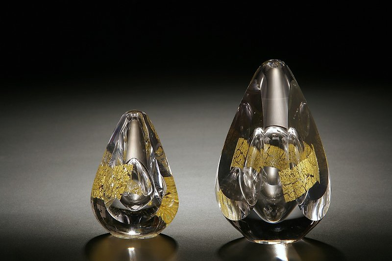 オーシャン ダイヤモンド -イエロー- ビッググラス - 置物 - ステンドグラス 多色