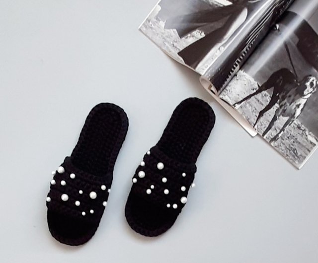 Hemp Slippers - Black / S