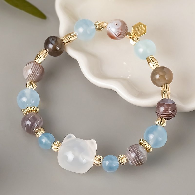 [Exclusive Customization] Persian Cat | Aquamarine - Bracelets - Crystal Blue