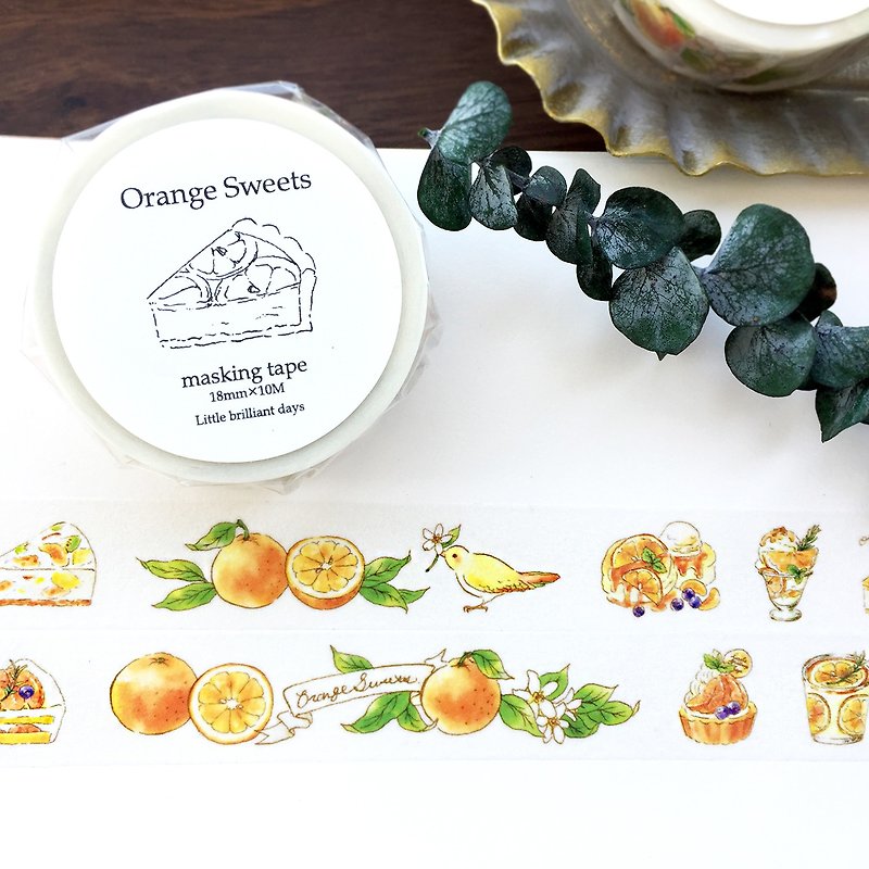 Orange Sweets masking tape orange sweets 18mm width - Washi Tape - Paper Orange