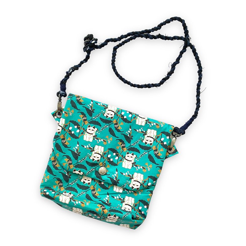 Small Crossbody Bag - 側背包/斜孭袋 - 棉．麻 綠色