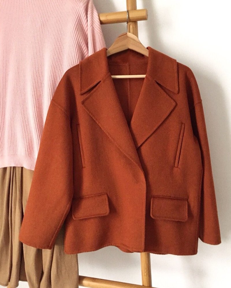 Avoine Coat hand-stitched wool short coat multicolor custom-made
