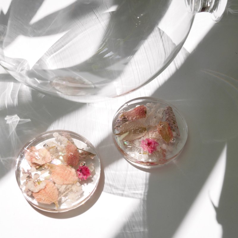 耳環 ピアス / イヤリング  | 櫻 - 耳環/耳夾/耳骨夾 - 樹脂 粉紅色