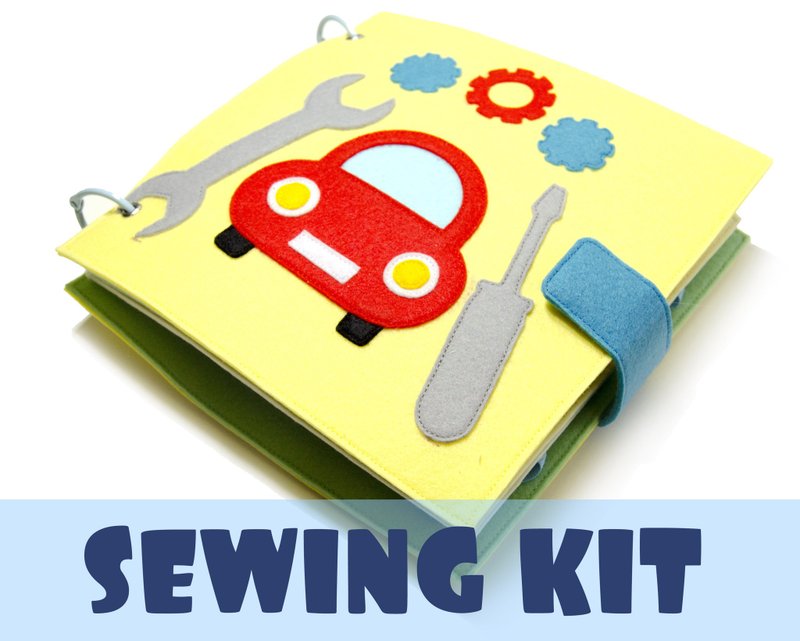 フェルトから縫うためのレーザー切断輸送布の本。 - 編み物/刺繍/羊毛フェルト/裁縫 - サステナブル素材 イエロー