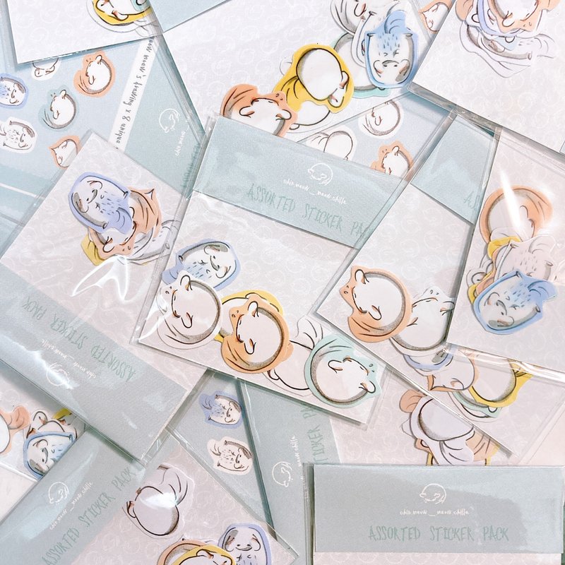 龍貓手繪 / Sticker 貼紙 8張入 香港製 - 心意卡/卡片 - 紙 多色