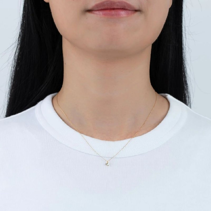 K10 (gold) natural diamond necklace [Bubble Motif Necklace] - สร้อยคอ - เพชร สีทอง