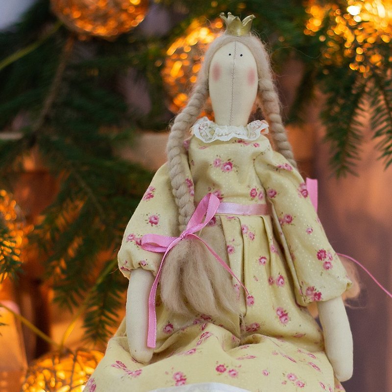 Tilda Doll Princess - 公仔模型 - 棉．麻 黃色